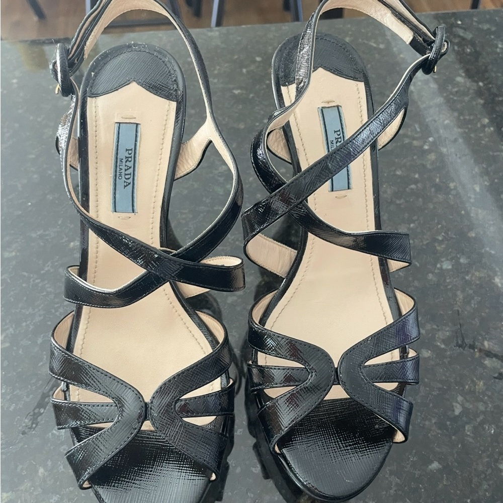 Prada Women's Black Strappy Sandals